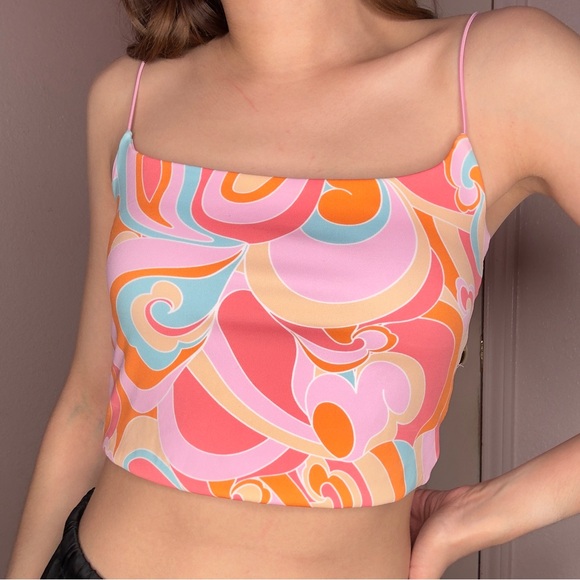 COTTON ON Groovy Colorful Crop Top Size: XS - Picture 2 of 4